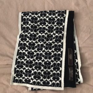 Black and white coach scarf